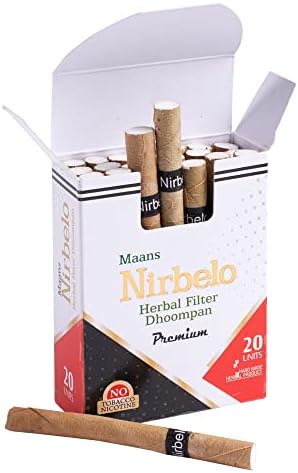 סיגריות צמחי מרפא נירבלו פרמיום + טעם תות טבק חינם וניקוטין בחינם - 40 סיגריות