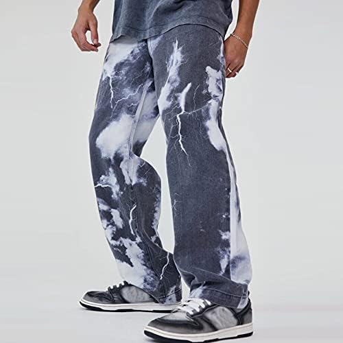 Diyago מכנסי ג'ינס רחבים גברים ישר רגל רחבה נוער נוער וינטג 'בגדי רחוב היפ הופ אופנתי מעצב מכנסיים