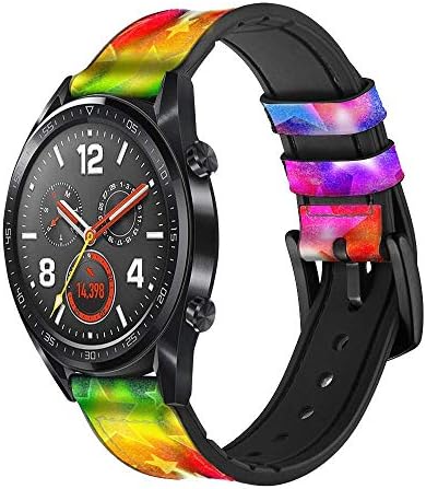 CA0652 צבע דיסקו צבעוני עור וסיליקון רצועת רצועת שעונים חכמה לשעון WRISTWatch Smartwatch גודל שעון חכם