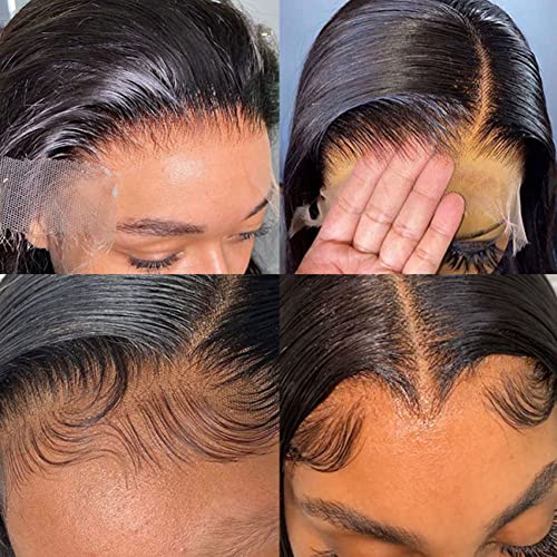 ישר תחרה מול פאות שיער טבעי 13 * 4 שקוף תחרה מול שיער טבעי פאות לנשים שחורות ללא דבק שיער ברזילאי