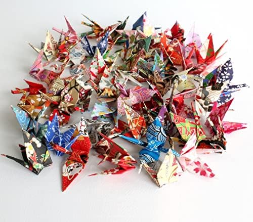 100 יח 'מראש מיני יפני מנופי נייר אוריגמי יפנים מנופי אוריגמי מקופלים מנופי יד בעבודת יד DIY יוזן מנופי נייר