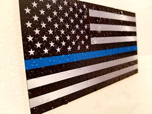 חבילה של 3 קו כחול דק ומדבקות מדבקות דגל ארהב דגל אמריקאי נופל קצין שוטר מכונית מכונית כחולה חיים חומר