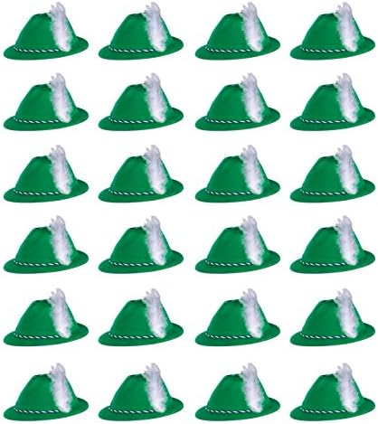 איסל 24 חתיכה ירוק קטיפה מכוסה פלסטיק בוואריה גרמנית סגנון טירולי כובעי עם נוצות אוקטוברפסט ספקי צד