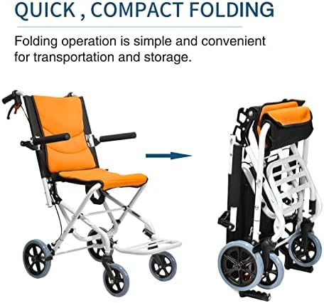 טיפול בכרוב019001-קל משקל תחבורה כיסא גלגלים, נייד מתקפל כיסא גלגלים, נסיעות כיסא גלגלים עם