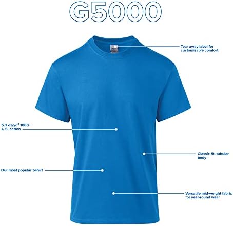 חולצת טריקו כותנה כבדה של גילדן למבוגרים, סגנון G5000, ריבוי תפוס