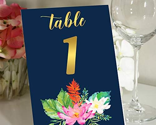 מזכרות יקירה הדפסת דו צדדית דו צדדית של לוטוס פרחוני שולחן גבול מספרי DIY שולחן קבלת חתונה כרטיסים