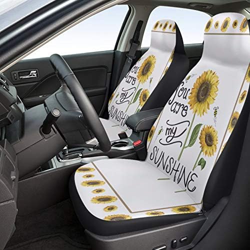 כיסויי מושב לרכב למושב רכב, דבורי חמניות וינטג 'אוניברסלי מכוסות מושב אוטומטי מתאימות למכוניות,