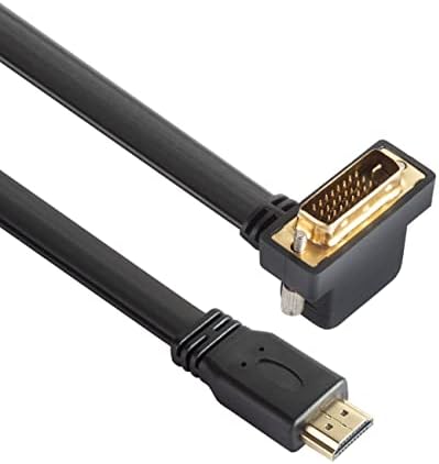 DVI לכבל HDMI קצר, דו כיווני HDMI נקבה עד 90 מעלות זווית DVI-D ממיר, 1080p HDMI למתאם DVI עופרת