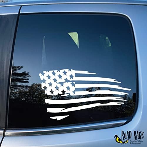 ויתור פטריוטי דגל אמריקאי 2 מדבקות חבילות - זעם בכביש מדבקות רכב פרימיום - מכונית, משאית, מחשב, קיר, כל משטח חלק