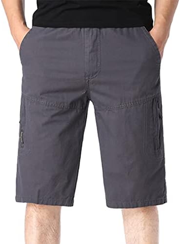 גברים מזדמנים של קיץ מזדמן אמצע מותניים אלסטיים מותניים רופפים מכנסיים קצרים עם כיסים מרובים מכנסי
