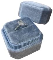 קופסת טבעת אירוסין פרימיום 1 חריץ ריבוע אוקטגון טבעת נישואין תיבת תכשיטים וינטג