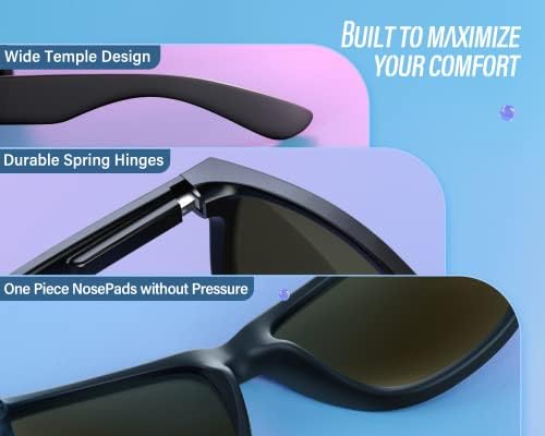 משקפי שמש מקוטבים של Velazzio לגברים נשים משקפי שמש אופנה UV400 הגנה קל משקל