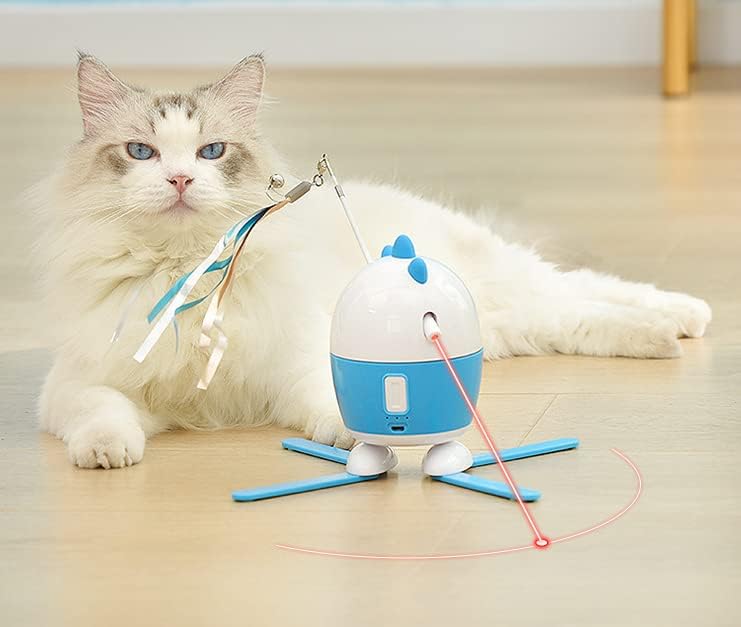 צעצוע אינטראקטיבי של Ladumu Cat עם 4 תמיכה בחצובה לחתול צעצוע לוויה לחתלתול לטיזר חתול אינטראקטיבי לחתלת