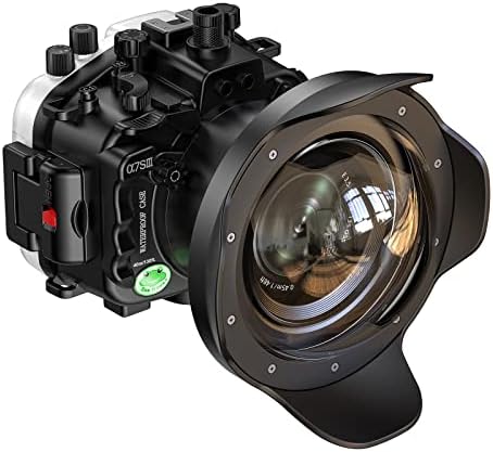 צפרדעי ים מארז מצלמה מתחת למים תואם ל- Sony A7SIII 16-35 ממ עם זווית רחבה עדשת דגים IPX8 40M/130ft צלילה