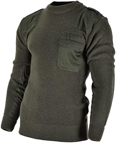 סגנון צבא גרמני סוודר מילטק אוד קומנדו ג'רזי זית תערובת צמר סוודר ירוק זית