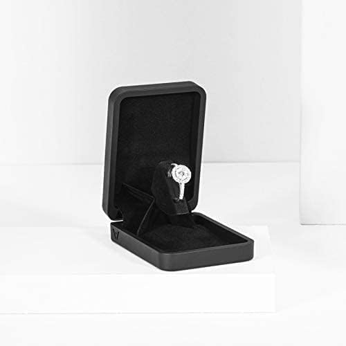 וודסברי מסתובב עור טבעת תיבת להצעה וטבעת תיבת לחתונה טקס-דק ואלגנטי חתונה טבעת תיבה-נושא טבעת תיבה