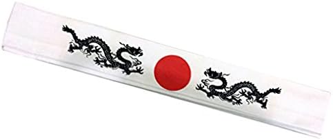 שף סושי יפני לבן בנדנה Hachimaki Karate Beady - Dragon