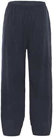 מכנסיים פסי -פסיפ של Miashui נשים פנאי קיץ מזדמן כותנה נוחה התאמה אישית של מכנסי יבול בגודל פלוס לנשים מזדמנים