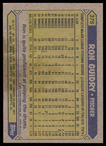 1987 Topps 375 RON GUIDRY ניו יורק ינקי NM/MT YANKEES
