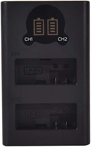 החלפת DSTE עבור LP-E8 כפול LCD מטען סוללות תואם CANON EOS 550D 600D 650D 700D KISS DIGITAL X4 X5 X6I