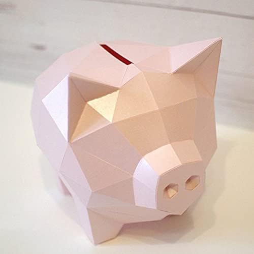 WLL-DP 3D פסל נייר יצירתי גביע נייר חזיר חזיר