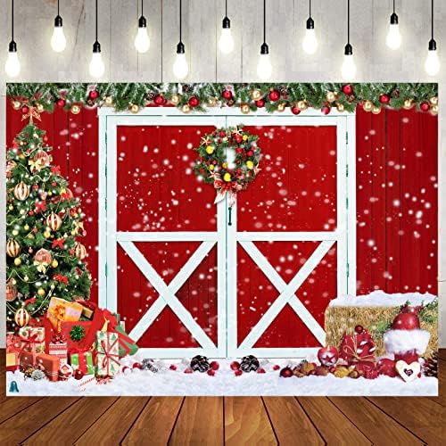 10 על 8 רגל חג המולד אדום אסם דלת קישוטי רקע חג המולד רקע לצילום חג המולד עץ שלג מתנה קיר רצפת מסיבת תמונה רקע