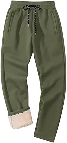 מכנסי פליס חורפין של Magcomsen גברים מרופדים מכנסי טרנינג מרופדים מכנסיים ספורטיביים חמים מכנסיים ספורט