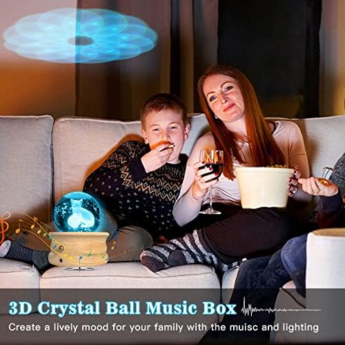 קופסת מוזיקת ​​כדור בדולר תלת -ממדית של Nevfiro, קופסאות מוזיקליות מסתובבות עם הצבע אורות LED