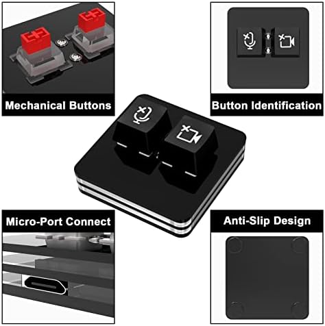 Anlinkshine USB פגישה עם כפתור אילם תואם לפגישה עם זום/בקר אילם מקלדת מכני