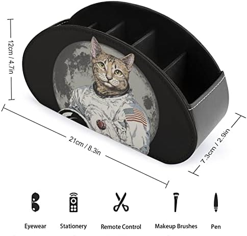 קופסת האחסון של שולטת בשלט רחוק של שולטת בשלט רחוק Hipster Cat Astronaut מצחיק עם 5 תאים לשולחן