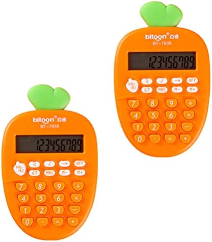 מחשבון כיס בצורת גזר Nuobesty Niños, מחשבון מיני מחשבון מחשבון אלקטרוני קישוט שולחן עבודה לסטודנטים