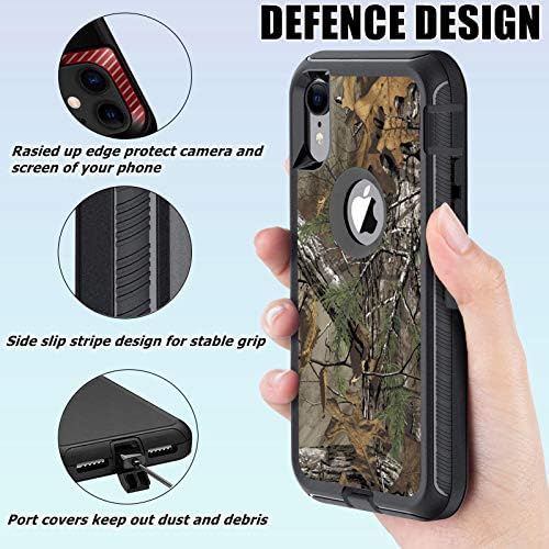 Ottartaks iPhone XR מקרה לגברים בנים, מארז CAMO iPhone XR עם מגן מסך, אטום זעזועים עם 3 שכבות מלאות גוף מלא מחוספס.