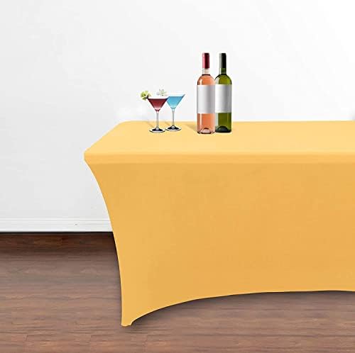 מכסה שולחן סטרץ 'של סטרץ עכשווי לשולחנות מתקפלים סטנדרטיים - מגן שולחן מלבני מלבני אוניברסלי לחתונה,