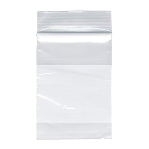 רוכסן פלימור שקיות ניילון משוחזרות עם בלוק לבן, 2 מיל, 2 x 3