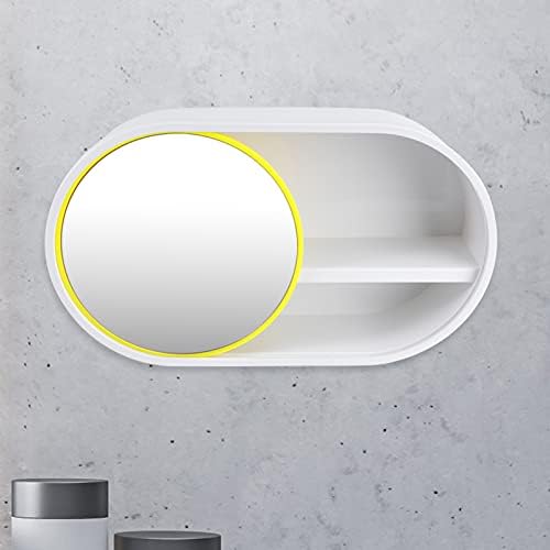 Cabilock Mayup מראה קיר רכוב קיר רכוב על אמבטיה קופסת קוסמטיקה קופסה עם איפור מראה מארגן קוסמטי קוסמטי קיר