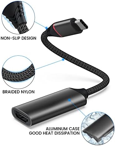 OQTIQ USB C ל- HDMI מתאם, תקע והפעל את מתאם USB מסוג C ל- HDMI, Thunderbolt 3 תואם ל- MacBook Pro 2021/2020,