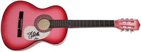 טניל טאונס חתם על חתימה בגודל מלא גיטרה אקוסטית ורודה עם אימות ג 'יימס ספנס ג' יי. אס. איי. קוא-כוכב