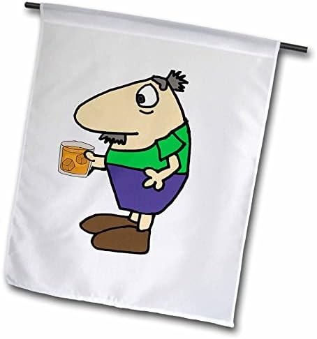 3 דרוז חמוד מצחיק גבר מזוין ישן שותה קריקטורה ויסקי סקוטית - דגלים