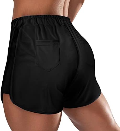 מכנסיים קצרים של אופנוענים לנשים עם כיסים ישב מרים מותניים גבוהים אימון ספורטיבי מכנסיים קצרים נמתחים