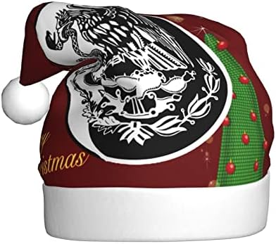 יין יאנג מקסיקו נשר דגל מצחיק מבוגרים קטיפה סנטה כובע חג המולד כובע לנשים & מגבר; גברים חג המולד חג כובע