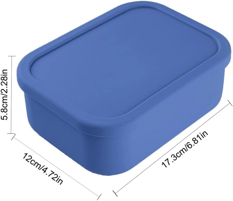 CXDTBH סיליקון בנטו קופסת קופסת ארוחת צהריים עמידה עם 3 תאים מיכל אחסון מזון לערימה עם פירות חטיפי