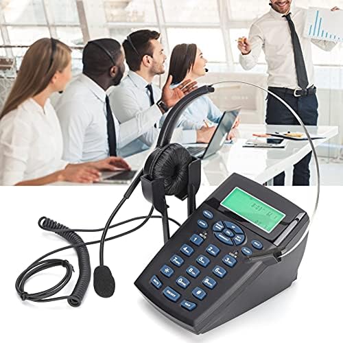HT820 מוקד טלפוני טלפון קווי, טלפון מלחץ עם אוזניות מיקרופון כל -כיווני, טלפון שולחני למשרד/בית