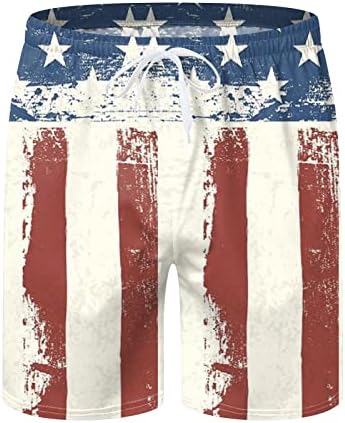 מכנסי לוח גברים קצרים קיץ מזדמן כושר רופף כושר ארהב דגל הדפסת לוח הדפסה 4 ביולי אימון וינטג 'חוף מכנסיים