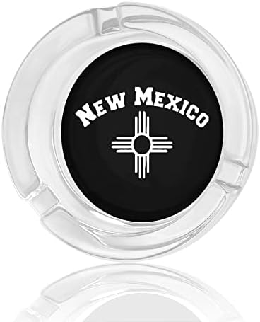 ניו מקסיקו ZIA סמל מאפרות זכוכית מגש אפר עגול מארז מחזיק אפר חמוד לקישוט סיפון משרד ביתי