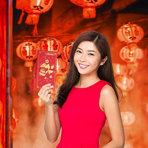 2 יחידות סיני חדש שנה אדום מעטפות פו אופי סיני אדום מנות הונג באו עם סיני קשר קישוטי מתנת כסף