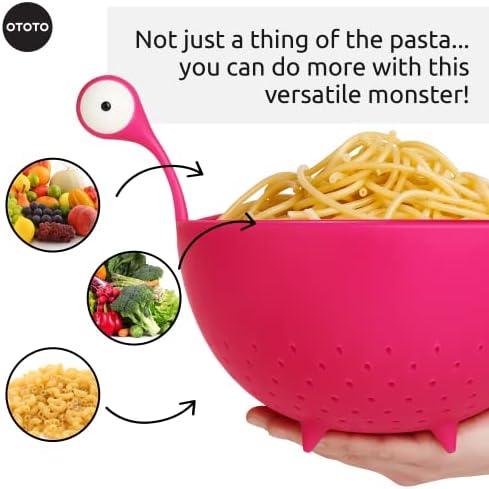 מפלצת ספגטי אוטוטו-מסננת מטבח לניקוז פסטה, ירקות, פירות-מסננת מידות 12.2 על 8.27 על 7.48 מסננות מזון