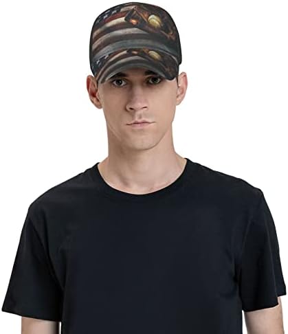 בציר אמריקאי דגל בייסבול כפפת מודפס בייסבול כובע, מתכוונן אבא כובע, מתאים לכל מזג האוויר ריצה ופעילויות