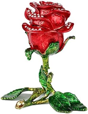 קופסת תכשיטים של פרחי פאסלינו ורד עם קופסת תכשיטים עם צייר צייר ביד מתנה לקישוטי אמייל לעיצוב הבית