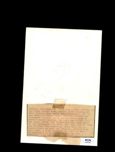 HAL Newhouser PSA DNA חתום 1945 9x6 TIGERT