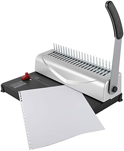 חובה כבדה 450 עמודים 21 מלבן חור נייר מסרק מכונה מכונה ידנית קלסר אגרוף נייר עם ידית